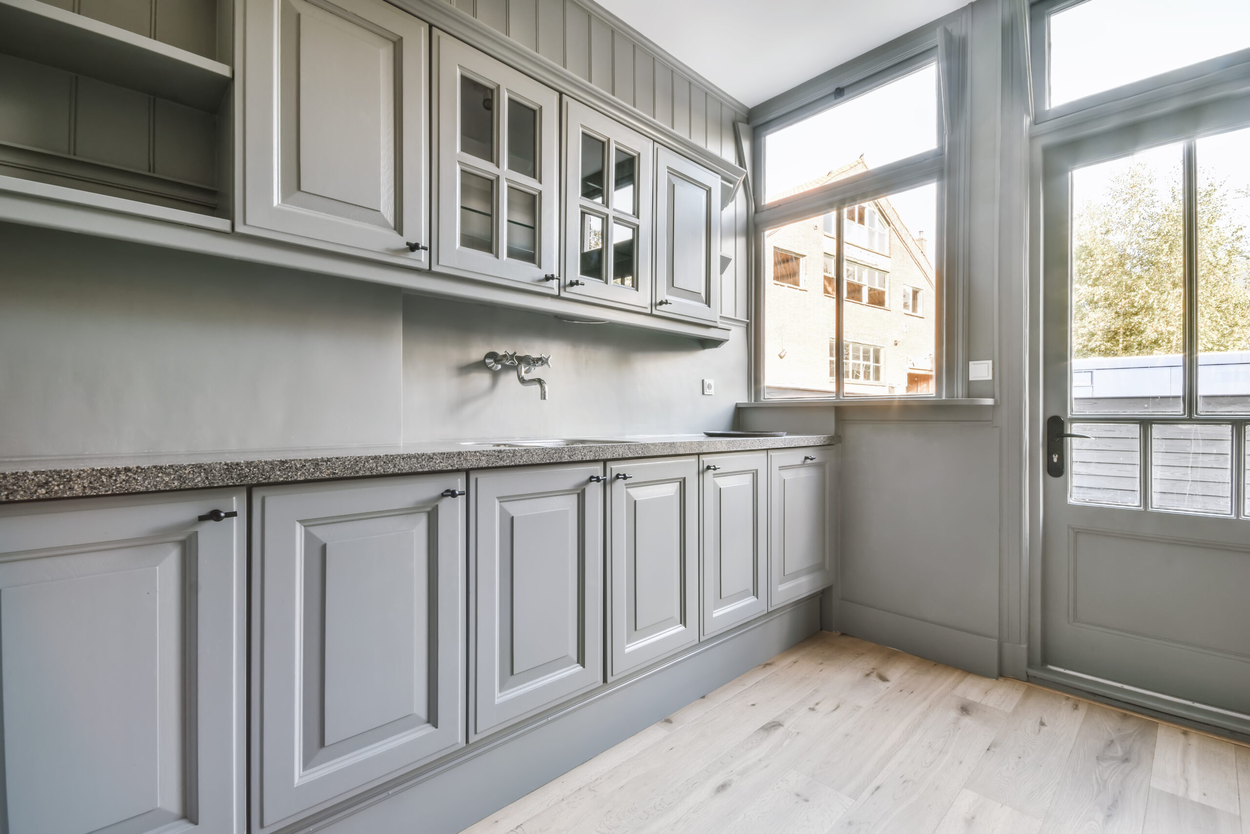 A luxury kitchen island in elegant residential building