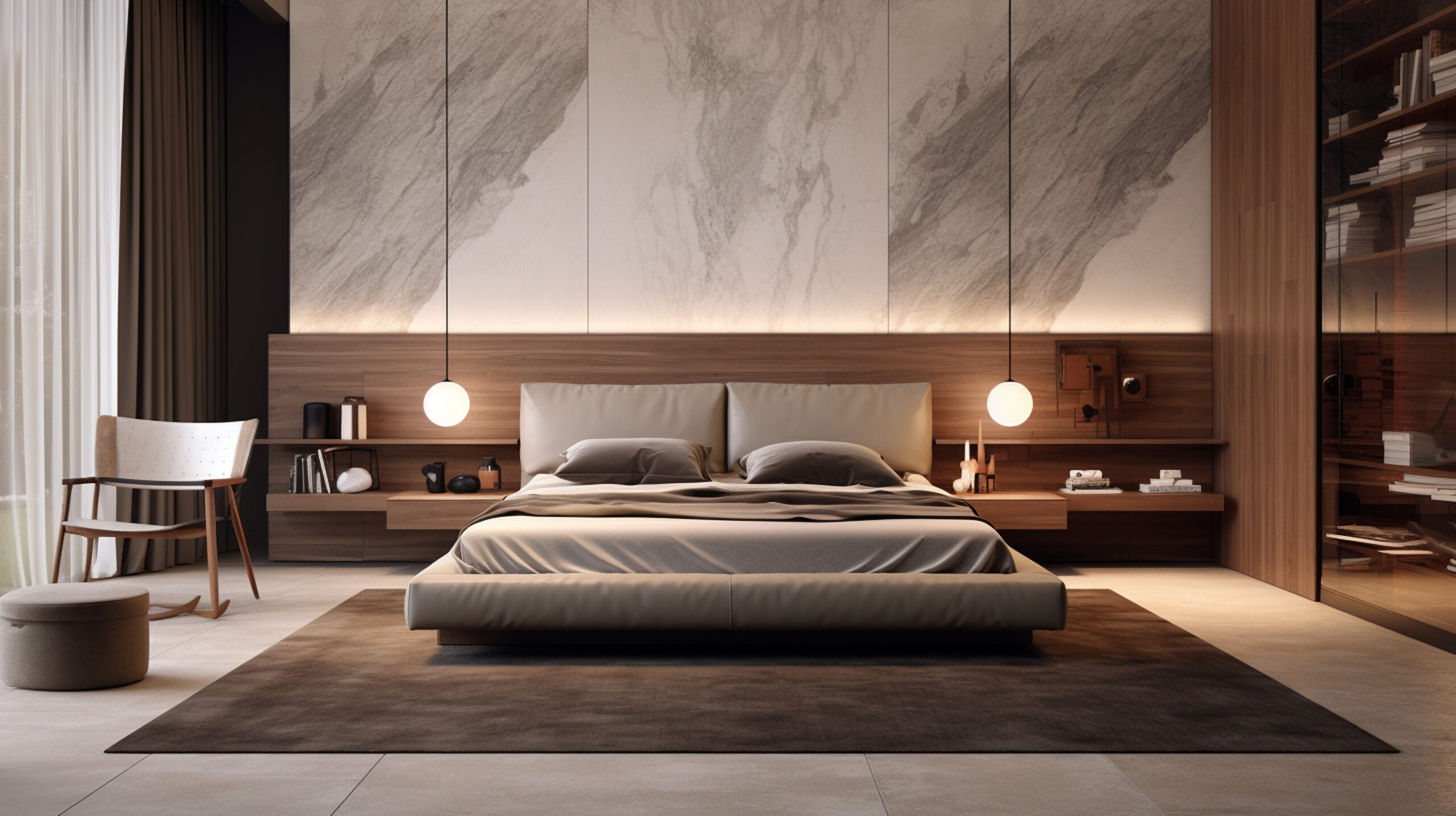 modern interior design in bedroom
